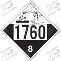LABELMASTER Corrosive Placard: 1760, 10 3/4 in x 10 3/4 in, 10 3/4 in Label Ht, Vinyl, 25 PK (MPN ZEZ41760). Key specifications — Brand: LABELMASTER; Message: 1760.