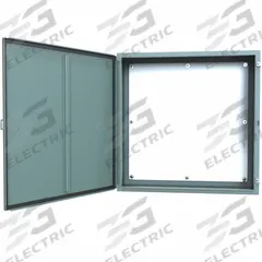 HAMMOND Electrical Enclosure: Steel, 36 in x 36 in x 12 in, NEMA 12/13, w/Panel, Solid Cover, Hinged (MPN 1418LL12). Key specifications — Brand: HAMMOND; Closure Method: Clamps; Knockouts: Not Included.