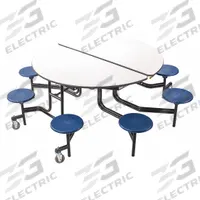 NATIONAL PUBLIC SEATING Cafeteria Stool Table: Gray Nebula, Stool Seat, 29 in Overall Ht, Circle (MPN MT60RSPBTMPCGY04). Key specifications — Tabletop Structural Material: Particle Board; Tabletop Surface Material: Laminate.