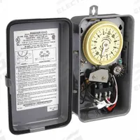 INTERMATIC Electromechanical Timer: 24 hr, 208-277V AC, DPST-NO, Mechanical (MPN R8806R108C). Key specifications — Body Material: Steel; Indoor/Outdoor Usage: Outdoor; Mounting Style: Panel; Brand: INTERMATIC.