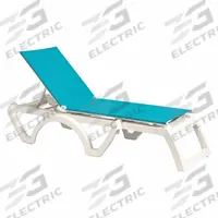 GROSFILLEX Chaise Lounge: Turquoise, Polyester Fabric, White, 1 Chairs, 14 in Chair Ht, PVC Coated (MPN UT878241)