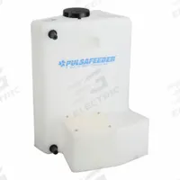 PULSAFEEDER Integrated Tank System: 15 gal, Polyethylene Tank, Vertical (MPN J40498). Key specifications — Mounting Orientation: Vertical; Compatible Manufacturer Model Number: SR105; Includes: Liquid Level Indicator Float Assembly; Tank Material: Polyethylene; Compatible Brand: Mec-o-Matic; Compatible Series: Stingray.