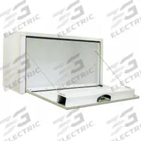 BUYERS PRODUCTS Underbody Truck Box: Underbody Truck Box, Single Drop-Down Door Door, White, Steel (MPN 1702405). Key specifications — Color: White; Brand: BUYERS PRODUCTS; Lock Type: Keyed.