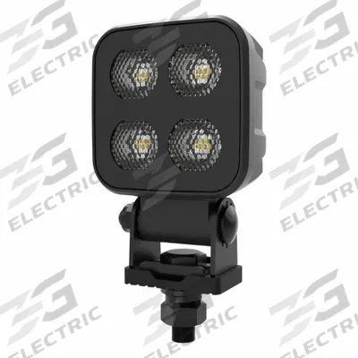 ECCO Vehicle Work Light: Square, Flood, LED, Bracket, 2 Conductor Cable with Connectors - Vehicle Floodlights