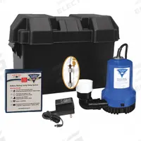 PRO SERIES PUMPS Battery Backup Sump Pump: 12V DC, 1/4 hp, Dual Micro-Reed Float, 15 ft Max. Head (MPN PHCC-1000). Key specifications — Pump Rated Voltage: 12V DC; Brand: PRO SERIES PUMPS; Switch: Dual Micro-Reed Float.
