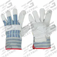 CONDOR Leather Gloves: S ( 7 ), Cowhide, Premium, Glove, Full Finger, Safety Cuff, Wing Thumb, 1 PR (MPN 2MDD5). Key specifications — Brand: CONDOR; Glove Back Color: Blue/Gray/Green; Glove Back Material: Cotton; Glove Liner Material: Cotton/Polyester; Oil Resistant: No; Reflective Backing: No; Includes Double Palm: No; Palm Color: Beige.