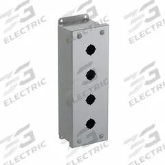 HAMMOND Push Button Enclosure: 22mm, 4 Holes, Carbon Steel, NEMA 12/13 (MPN 1435MD). Key specifications — Brand: HAMMOND; Environments & Applications: Indoor Dust & Water Droplets.
