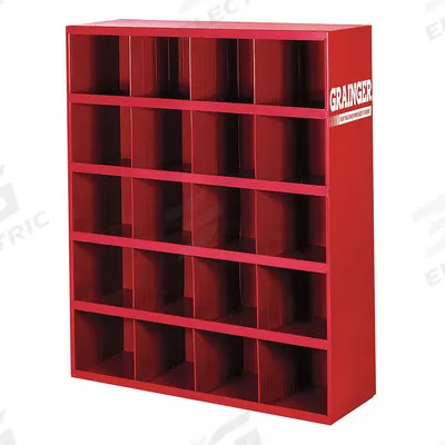 DURHAM MFG Pigeonhole Bin Unit: 34 in x 12 in x 42 in, 20 Compartments, 8 in x 12 in x 8 1/2 in - Lipped Fixed-Size Compartmented Shelving