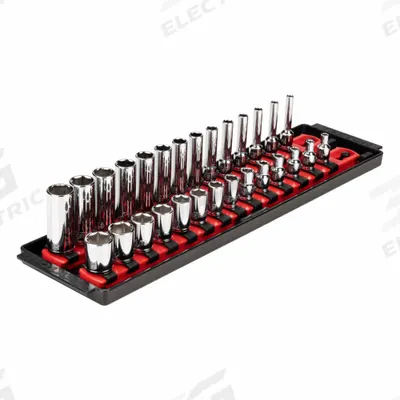 TEKTON Socket Set: 1/4 in Drive, 28 Piece, 6-Point, Metric - SAE & Metric Socket Sets
