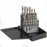 APPROVED VENDOR Drill Bit and Tap Set: 18 Pc, 5/16" to 27/64" Drills (MPN 5PXJ2). Key specifications — attr1300596: Straight Flute.