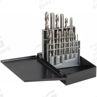 APPROVED VENDOR Drill Bit and Tap Set: 18 Pc - Drill Bit & Hand Tap Sets