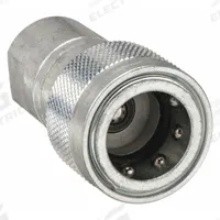 PIONEER Hydraulic Quick Connect Hose Coupling: 1/2 in Coupling Size, Steel, 45.42 lpm Max. Flow Rate (MPN 4050-15). Key specifications — Body Material: Steel; Valve Type: Ball; Thread Size: 3/4"-16; Brand: PIONEER.