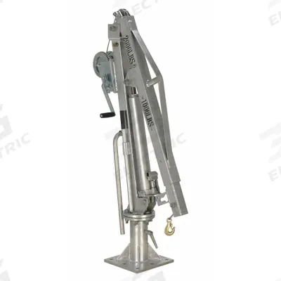 VESTIL Jib Crane: Steel, Manual, 1,000 lb Max. Load Capacity, 0 in to 7.2 ft - Steel Davit Crane Kits with Bases