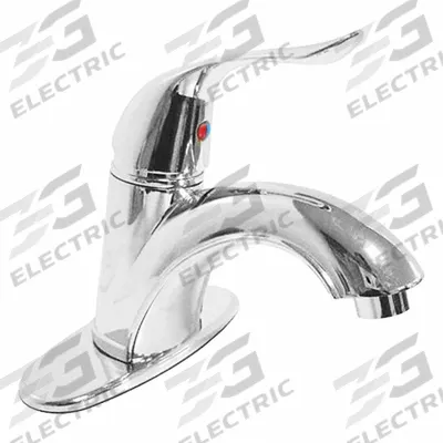 DOMINION FAUCETS Low Arc Bathroom Faucet: Gold, Cast Brass, Chrome Finish, 1.2 gpm Flow Rate - Single-Post Handle Bathroom Faucets