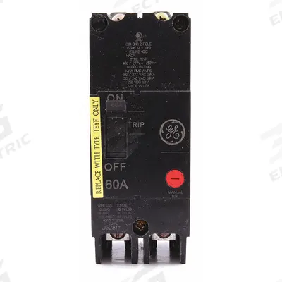 GE Molded Case Circuit Breaker: 60 A Amps, 18kA at 277/480V AC, Fixed, Lug - TEY-Frame GE Molded Case Circuit Breakers
