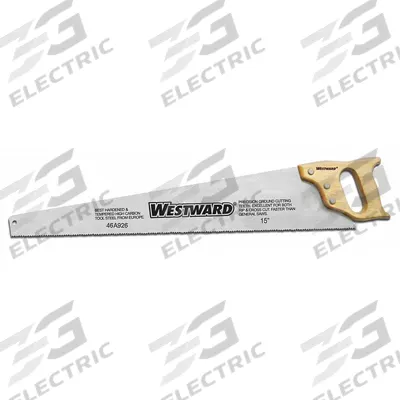 WESTWARD Tool Box Hand Saw: 15 in Blade Lg, Steel, 18 in Overall Lg, 9 - Carpenter's Saws