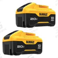 DEWALT Battery: 20V MAX*, 10 Ah, 2 Batteries Included, 20V DC, 2 PK (MPN DCB210-2). Key specifications — attr1278107: Not Oil-Resistant.