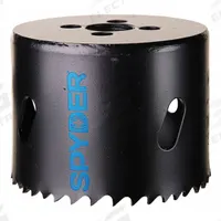 SPYDER Hole Saw: 2 1/2 in Saw Dia., 4/6 Teeth per Inch, 1 7/8 in Max. Cutting Dp, Bi-Metal (MPN 600087CF). Key specifications — attr1098070: 4/6; attr1098087: SPYDER; attr1098073: 1/2"-18.