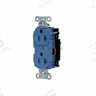 HUBBELL Receptacle: Duplex, 5-20, Blue, 125V AC, 20 A, 2 Pole / 3 Wire (MPN 5362STBL) - General Purpose Receptacles