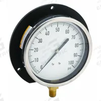 APPROVED VENDOR Industrial Pressure Gauge: U-Clamp, 0 psi to 100 psi, 4 1/2 in Dial, 1/4 in NPT Male (MPN 18C766). Key specifications — Accuracy: ±1.0%; Brand: APPROVED VENDOR; Vibration Resistance Properties: None; Gauge Wetted Parts: Copper.