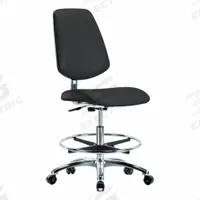ESD/Cleanroom Task Chair: Vinyl, Armless, Ht Range 21 1/2 in to 29 in, 18 1/2 in Seat Wd, 5 Casters (MPN BR-ECR-VMBCH-MB-CR-CF-EC-ESDBLK). Key specifications — Foot Support: Yes; Base Material: Aluminum; Brand: APPROVED VENDOR; Product Type: Cleanroom Task Chair; Cleanroom Class: ISO 4; ESD-Safe: ESD-Safe.