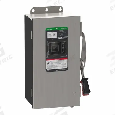 SCHNEIDER Safety Switch: Non-Fusible, 60 A, Three Phase, 600V AC/DC - Non-Fusible Safety Switches