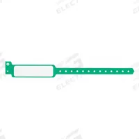 ID Wristband: No Legend, 11 1/2 in Overall Lg, 1 3/8 in Overall Wd, Plastic, Green, 500 PK (MPN CLS-PXO-35). Key specifications — attr1126094: Green.
