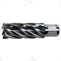 SLUGGER BY FEIN Annular Cutter: 2 3/16 in Cutter Dia, 4 in Max Cutting Dp, Bright, High Speed Steel (MPN 63134555004). Key specifications — attr253884: No; attr253885: Bright; attr253886: High Speed Steel; attr253887: Weldon Flat; attr253888: Fractional Inch; attr277149: SLUGGER BY FEIN.