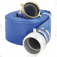 Water Discharge Hose: 3 in Hose Inside Dia., 50 ft Hose Lg, 70 psi, Blue, 3 in x 3 in Fitting Size (MPN 45DT98). Key specifications — Brand: APPROVED VENDOR; Temp. Range: 5° to 150°F; Hose Color: Blue.
