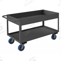 APPROVED VENDOR Utility Cart: 3,600 lb, 36 in L x 24 in W Shelf, 2 Shelves, Gray, Flat (MPN RSC6-2436-2-3.6K-6PU-95). Key specifications — Caster/Wheel Configuration: (2) Rigid; Brand: APPROVED VENDOR; Caster Wheel/Tread Material: Polyurethane.