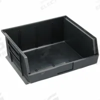 QUANTUM STORAGE SYSTEMS ESD Conductive Bin: 16 1/2 in x 14 3/4 in x 7 in, Black, 75 lb Load Capacity (MPN QUS250CO). Key specifications — Electrostatic Discharge: Electrostatic Discharge Conductive; Brand: QUANTUM STORAGE SYSTEMS; % Recycled Content: 0%.