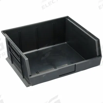 QUANTUM STORAGE SYSTEMS Conductive Bin: 16 1/2 in x 14 3/4 in x 7 in, Black - ESD Static-Control Plastic Bins