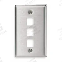 HUBBELL PREMISE WIRING Wall Plate: Silver, 1 Gang, 3 Port, Flat Module, Stainless Steel, Vertical (MPN SSF13). Key specifications — Brand: HUBBELL PREMISE WIRING; Material: Stainless Steel; Color: Silver; Compatible Connector Type: Keystone Jack Modules; Outlet Orientation: Vertical; Module Style: Flat.