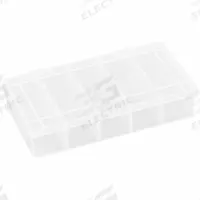 FLAMBEAU Compartment Box: 3 1/2 in x 5 7/8 in x 1 3/8 in, Clear, 5 Compartments, 0 Adj Dividers (MPN T155). Key specifications — ESD Conductive: Not Electrostatic Discharge Conductive; Color: Clear; Compartment WxD: (5) 1 in x 2-7/8 in; Brand: FLAMBEAU; Material: Plastic.