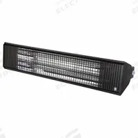 AURA Electric Infrared Heater: 6,000 W Watt Output, 240V AC, 1 Phase, Hardwired, 45° Beam Pattern (MPN CF60240B). Key specifications — Wattage Output: 6,000 W; Voltage: 240V AC; Brand: AURA; Electrical Connection: Hardwired; Element Type: Carbon Fiber Emitter; Housing Color: Black; Housing Material: Aluminum; Overall Dimensions - L x W x D: 42 in x 9 in x 9-3/4 in.