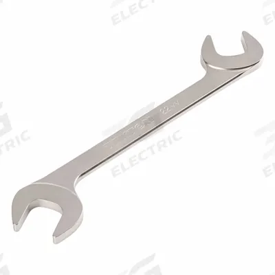 TEKTON Open End Wrench: Chromium Molybdenum Steel, Satin, 22 mm Head Size - Metric, Double End, Open End Wrenches