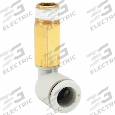 SMC Push-Fit Elbow Fitting: 6 mm OD x 1/4 in Pipe Size, Push-to-Connect x BSPT - Polybutylene & Brass Tube Fittings