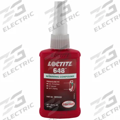 LOCTITE Retaining Compound: 648, 1.7 fl oz, Bottle, Green - Close-Fitting Parts Retaining Compounds