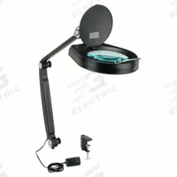 APPROVED VENDOR Round Magnifier Light: LED, 1.75x, 3 Diopter, 767 lm Max Brightness, 35 in Arm Reach (MPN 10C906). Key specifications — Brand: APPROVED VENDOR; Magnification: 1.75x; ESD Safe: Yes; Lighting Technology: LED; Operating Voltage: 120 to 240V AC; Includes Ultraviolet Light: No.