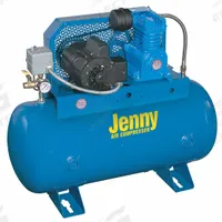 JENNY Fire Sprinkler Air Compressor: 2 hp, 1 Stage, Horizontal, 30 gal, 12.4 cfm, 40 psi, Base Model (MPN K2S-30UMS-115/1). Key specifications — attr48430: JENNY; attr48445: 60 Hz; attr48448: Pressure Safety Valve; attr48450: 240V AC; attr48474: Single; attr48487: Horizontal.