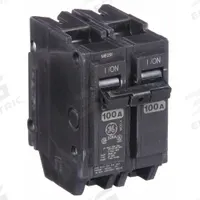 GE Miniature Circuit Breaker: THHQL, 100 A, 120/240V AC, Single Phase, 22kA at 120/240V AC, 2 Poles (MPN THHQL21100). Key specifications — Amps: 100 A; AC Voltage Rating: 120/240V AC; Phase: Single; Max. AIR Rating: 22kA at 120/240V AC; For Use With: Power Mark Gold Load Centers and AQ Lighting Panels.