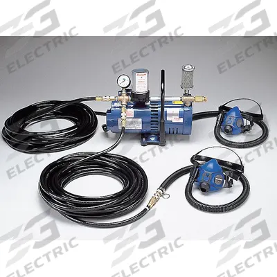 ALLEGRO Supplied Air Pump Package: 100 ft Hose Lg, 3/4 hp Pump Horsepower, Half Mask - Allegro Complete SAR Systems