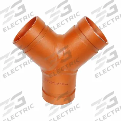 GRUVLOK Metal Pipe Wye: Wye, 3 in x 3 in x 3 in, Carbon Steel, EPDM Seal - Grooved Pipe Fittings