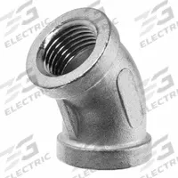 USA INDUSTRIALS Metal Pipe Elbow: 45° Elbow, 1/2 in x 1/2 in, Class 125, Chrome-Plated C89833 Brass (MPN ZUSA-PF-22698). Key specifications — Brand: USA INDUSTRIALS; Maximum Operating Pressure: 125 psi.