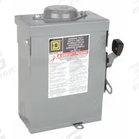 SQUARE D Safety Switch: Non-Fusible, 30 A, Three Phase, 240V AC, Galvanized Steel, Indoor/Outdoor (MPN DU321RB). Key specifications — attr867131: SQUARE D.