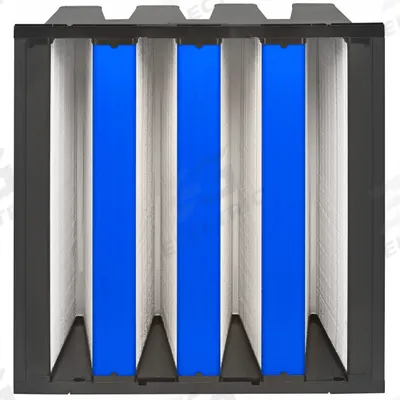 GRAINGER V-Bank Air Filter: 20 in x 20 in x 12 in, Fiberglass, Single Header - MERV 15 V-Bank Air Filters