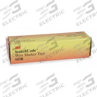 3M Wire Marker Tape Refill: (), Black/Blue/Brown/Gray/Green/Orange/Violet/White, 10 PK (MPN SDR-MC). Key specifications — Legend: (); Label Material: Polyester Film; Brand: 3M; Color: White.