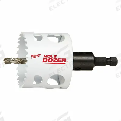 MILWAUKEE Hole Saw: 2 1/4 in Saw Dia., 3/5 Teeth per Inch, 1 5/8 in Max. Cutting Dp - Multi-Material-Cutting Hole Saws with Attached Arbor