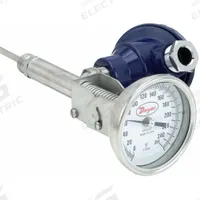 DWYER Dial Thermometer With Process Output: 0°F to 250°F, +/- 1% Accuracy, 12 in Stem Lg, Male (MPN BTO31251). Key specifications — Brand: DWYER; Accuracy: +/- 1%.