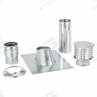 Gas Vent Pipe Kit: 4 in Duct, 1 ft Lg, Steel, Category I, Std Pipe, Galvanized Steel (MPN 4EK). Key specifications — Includes: Draft Hood Connector and 12 in Adjustable Length; Finish: Galvanized; Brand: AMERI-VENT; Product Type: Gas Vent Pipe; Material: Steel; Connection Type: Snap Lock; Vent Material: Outer Galvanized Steel w/ Inner Aluminum Liner.